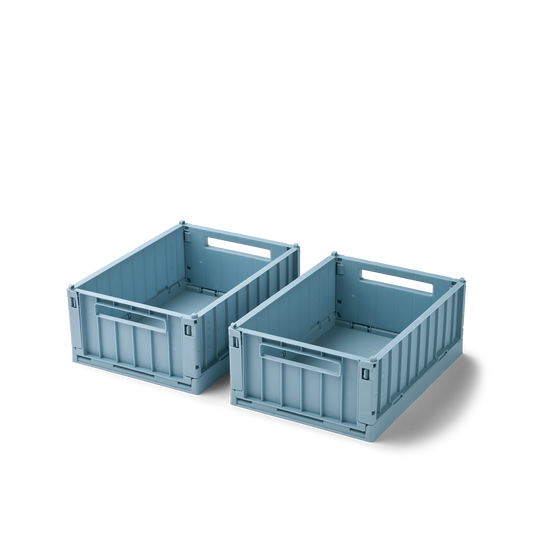 Small Beach Blue Weston Storage Box, 2-pack