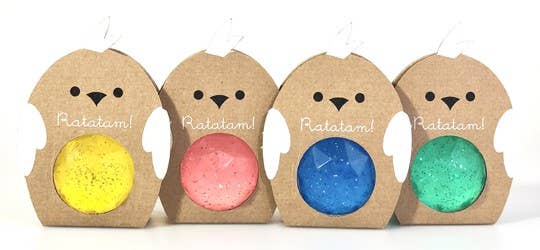Ratatam! - 42mm white glitter bird bouncing ball
