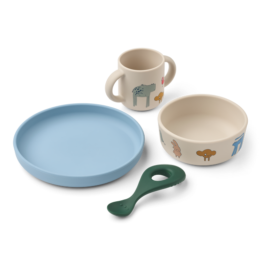 Liewood, Vivi Printed Tableware Set, Sandy/Imagine