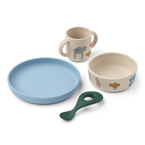 Liewood, Vivi Printed Tableware Set, Sandy/Imagine