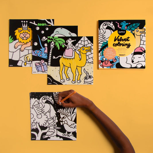 OMY, Animals Velvet Colouring Cards