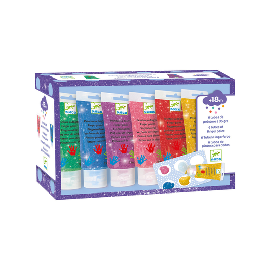 Six Tubes of Finger Paints for Little Ones | Glitter
