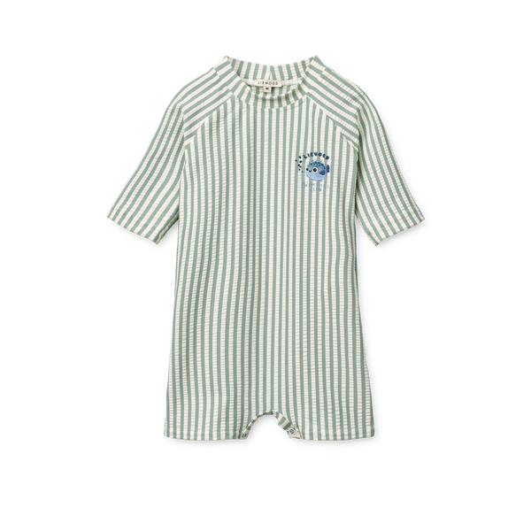 Liewood, Thor Seersucker Baby Swim Jumpsuit