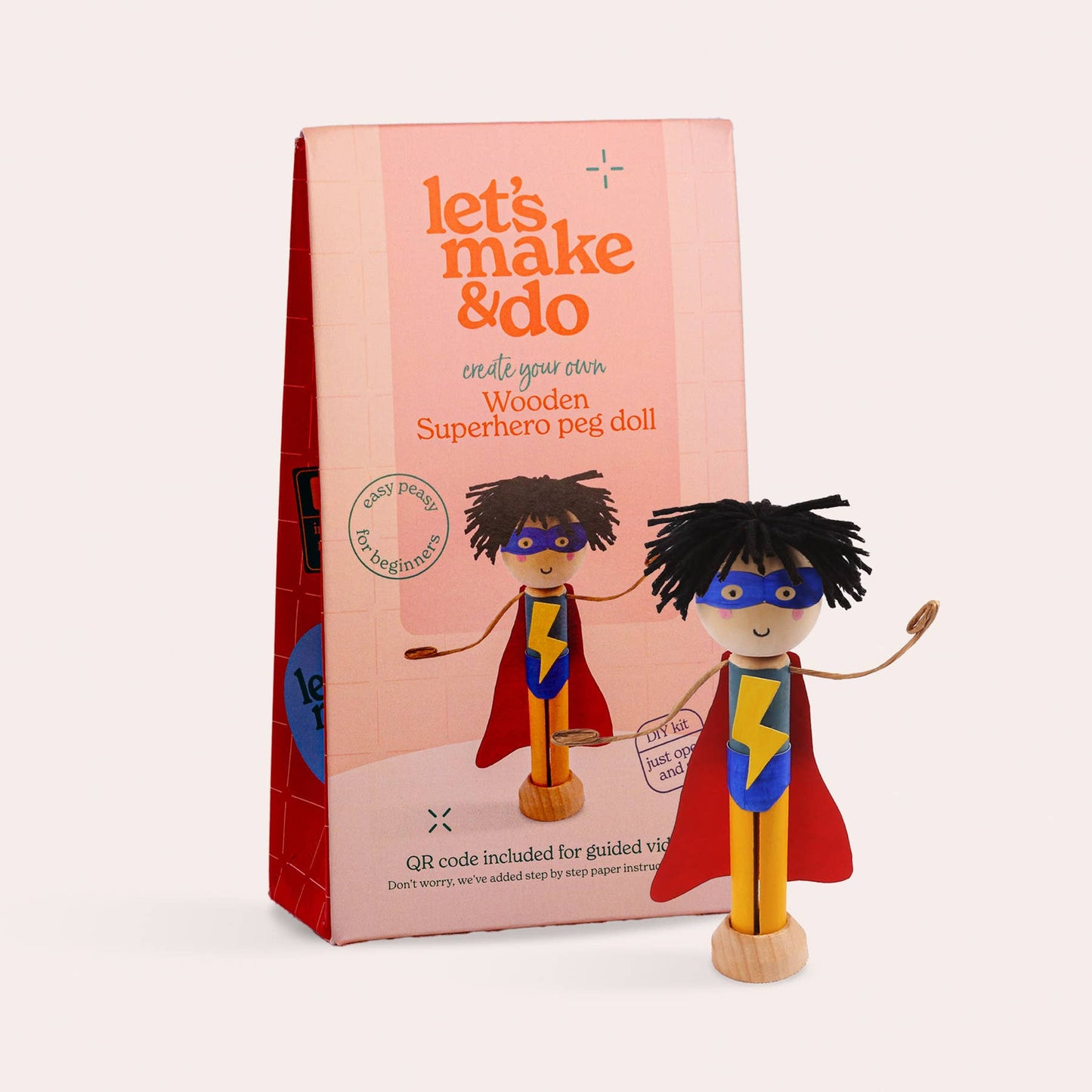 Let's Make & Do, Make Your Own Superhero Craft Kit - Wooden Painting Gift Set