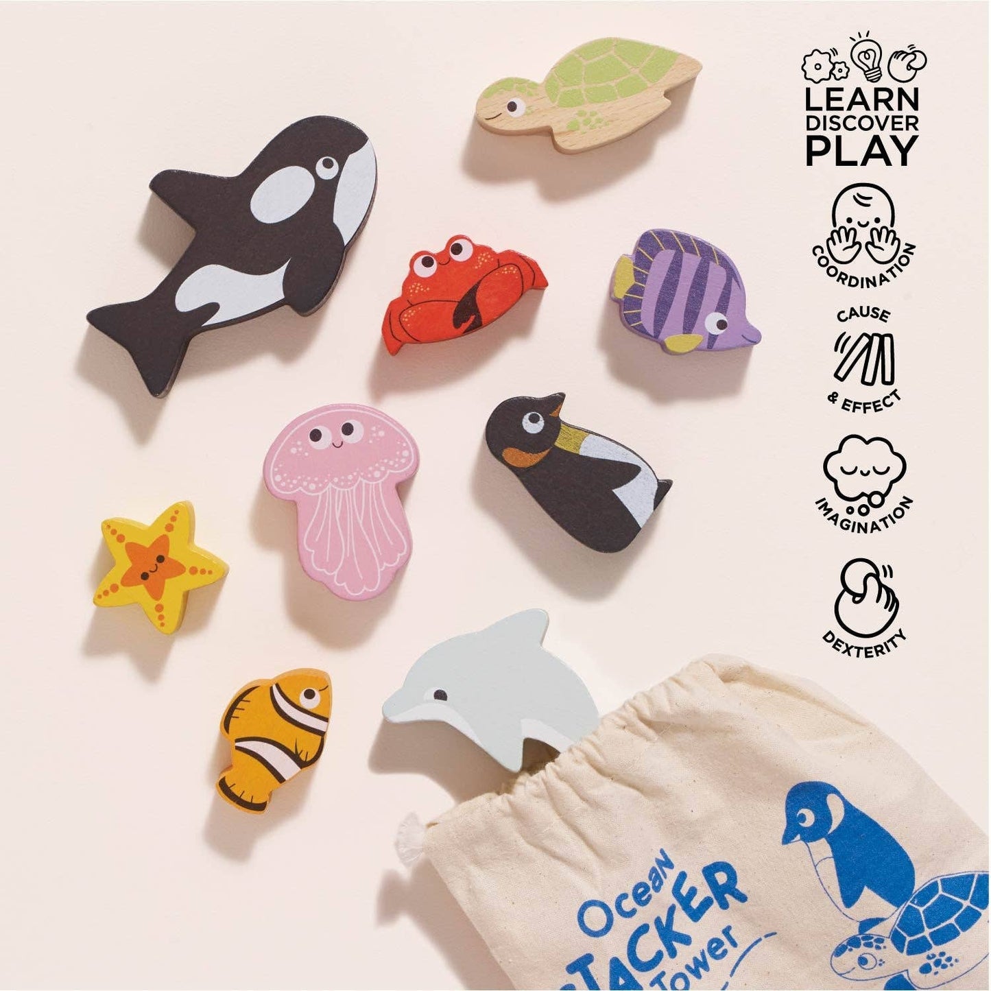 Le Toy Van, Ocean Life Stacking Animals