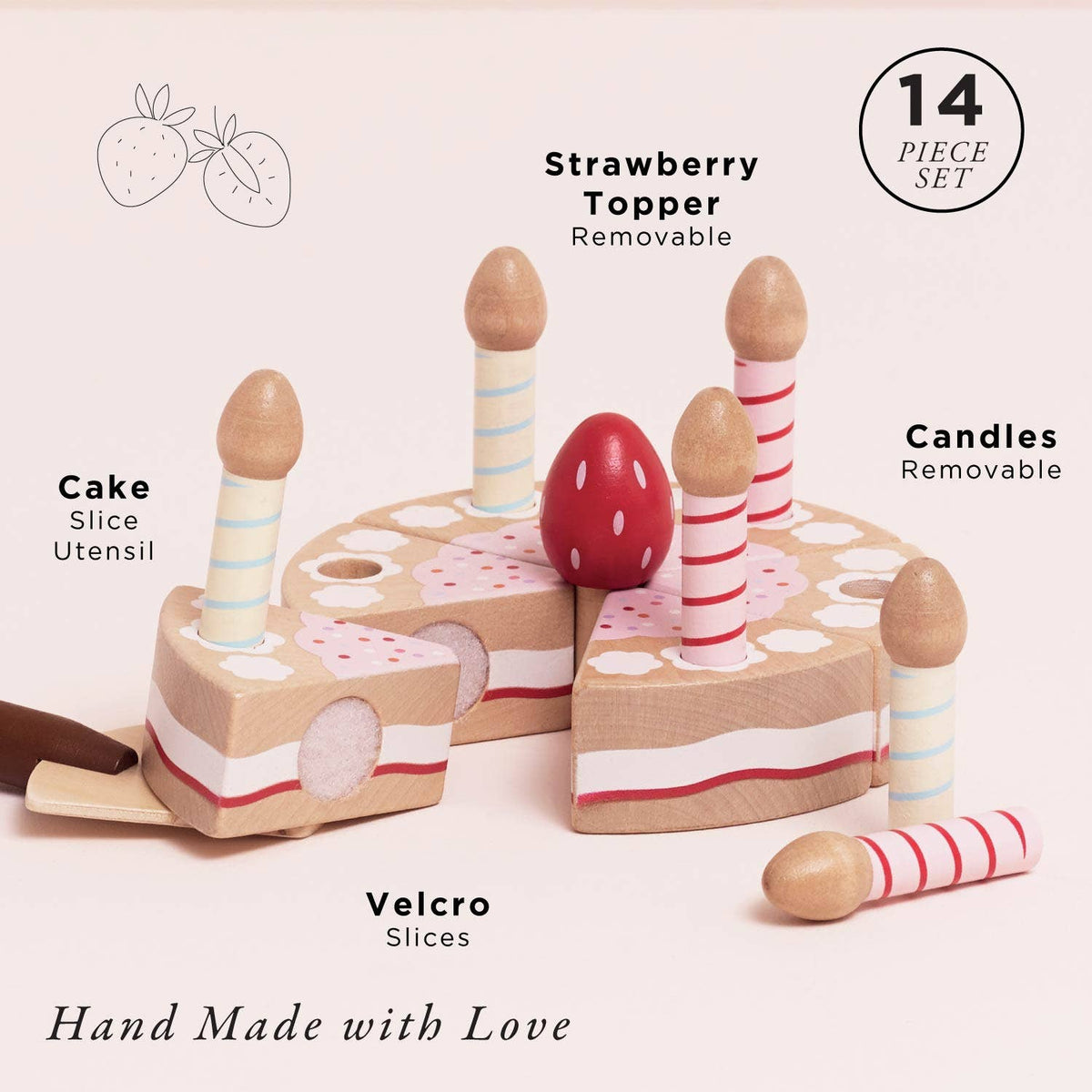 Le Toy Van, Wooden Birthday Cake & Candles