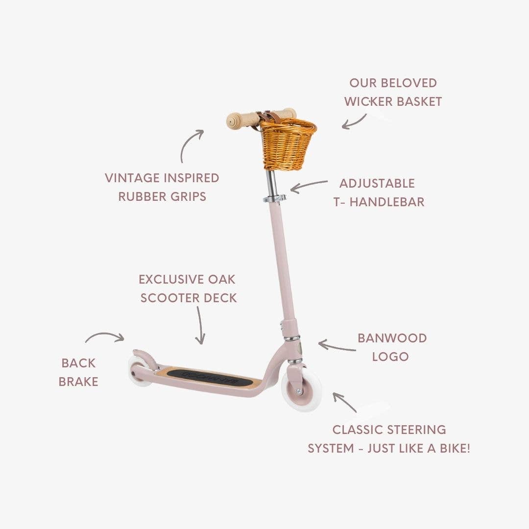 Banwood, Two-Wheel Vintage Maxi Scooter, Dusky Pink