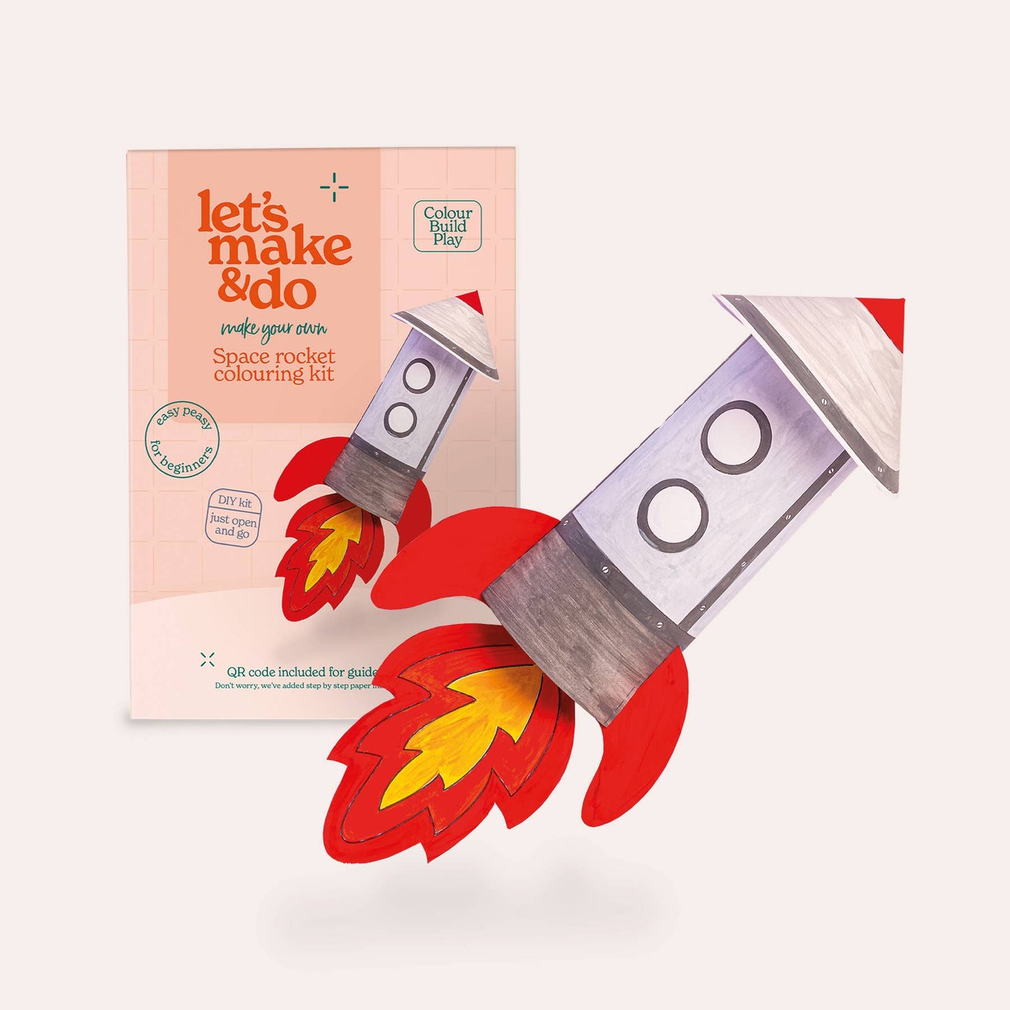 Let's Make & Do, Make Your Own Space Rocket 3D Kids Colouring Craft Kit