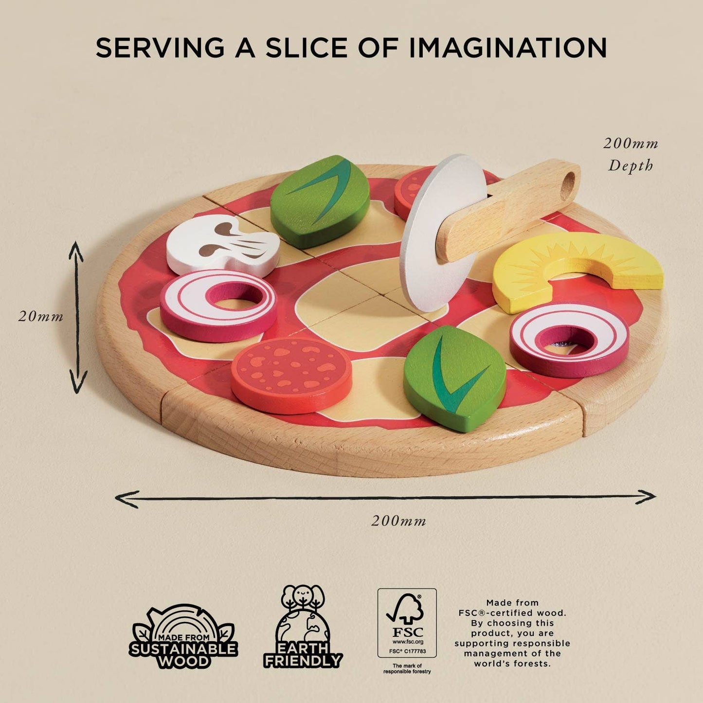 Le Toy Van, Pizza & Toppings with Slice Cutter