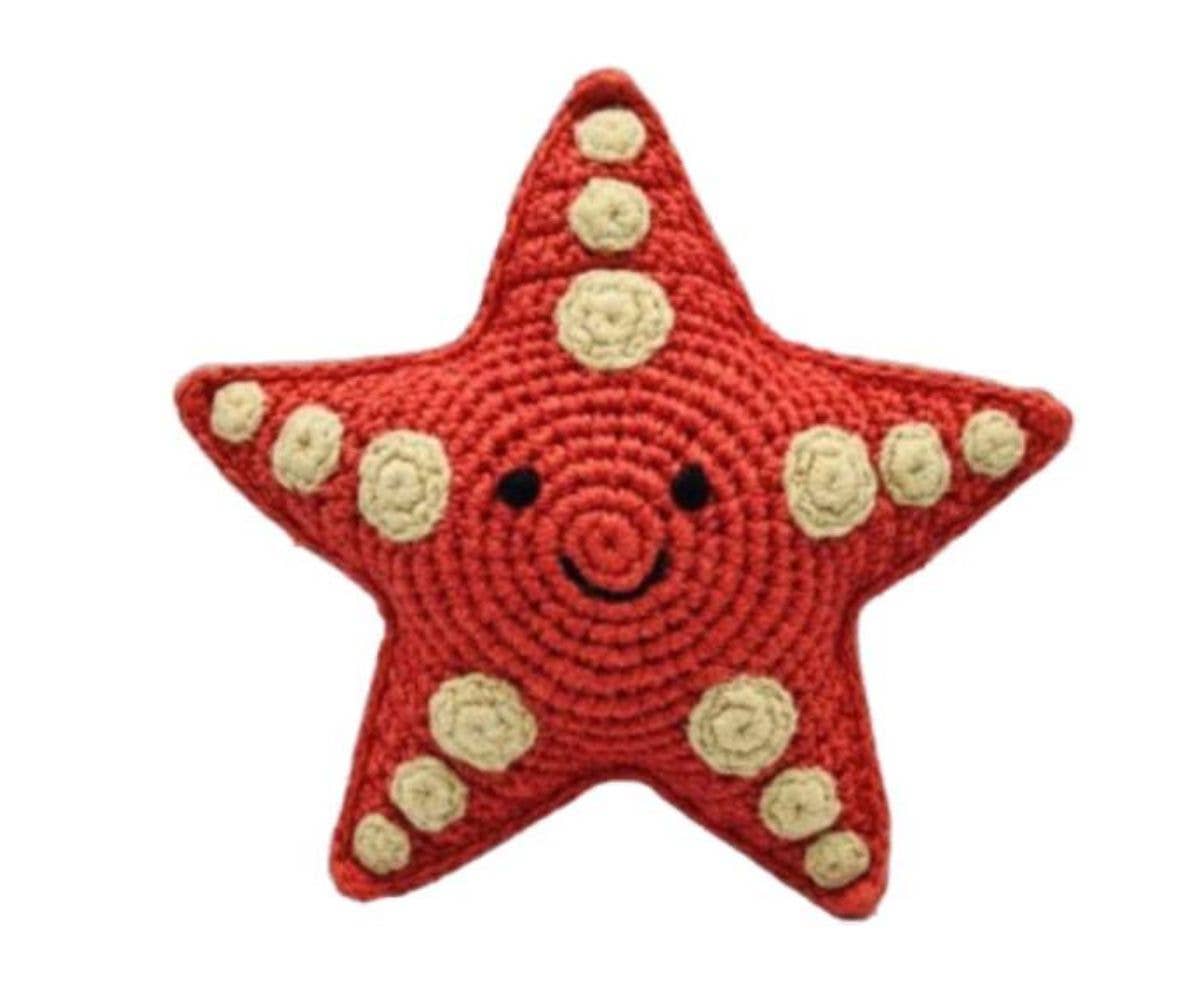 Best Years, Organic Cotton Crochet Starfish Baby Rattle
