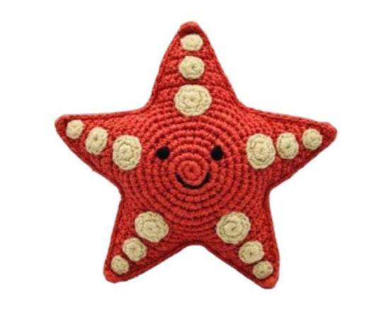 Best Years, Organic Cotton Crochet Starfish Baby Rattle