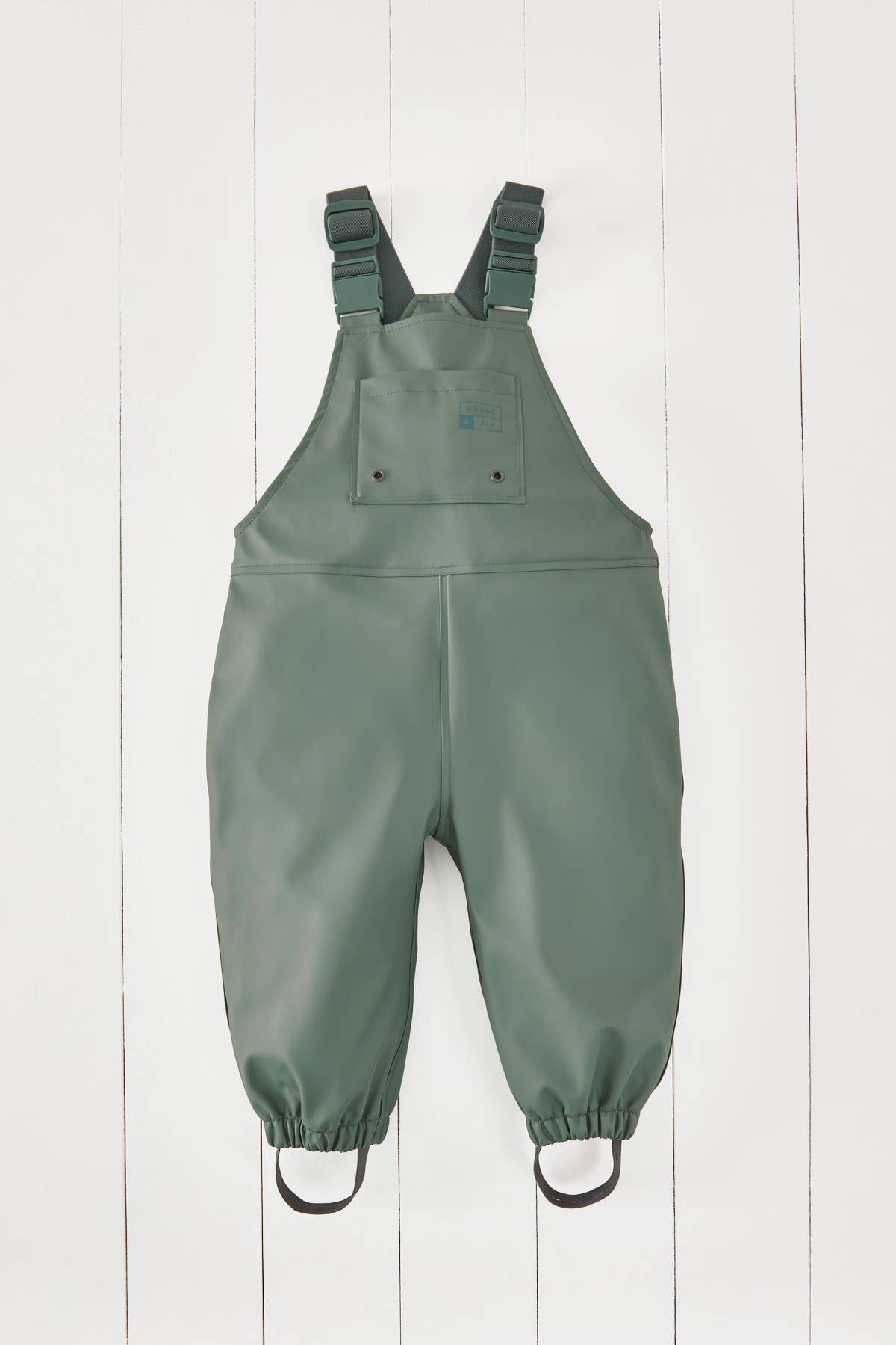 Grass + Air, Waterproof Rain Dungarees, Khaki