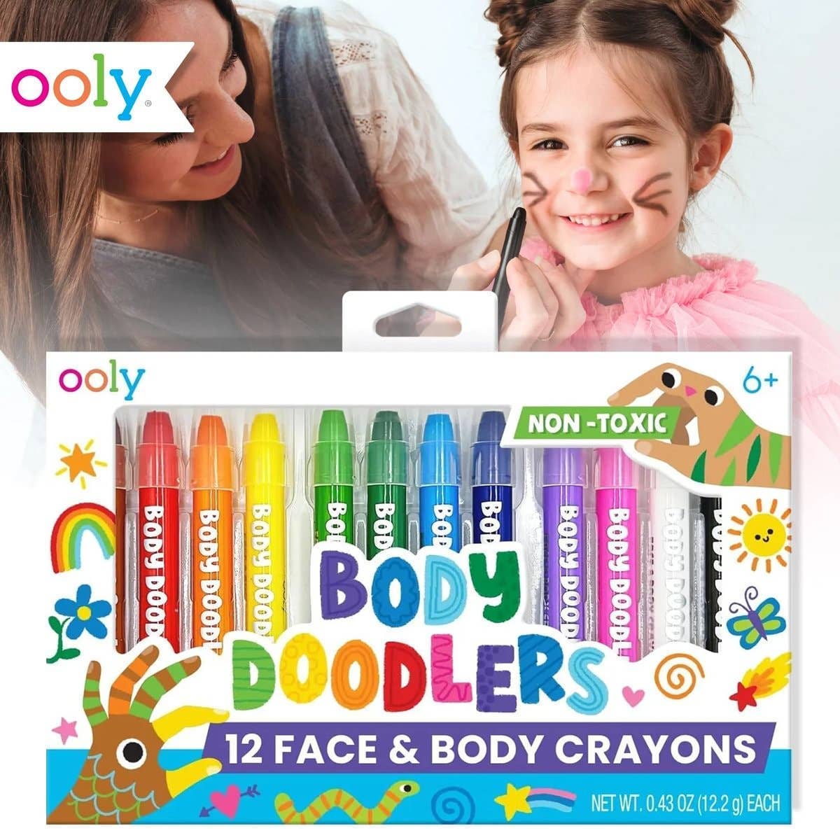 Ooly Body Doodlers: Face & Body Crayons