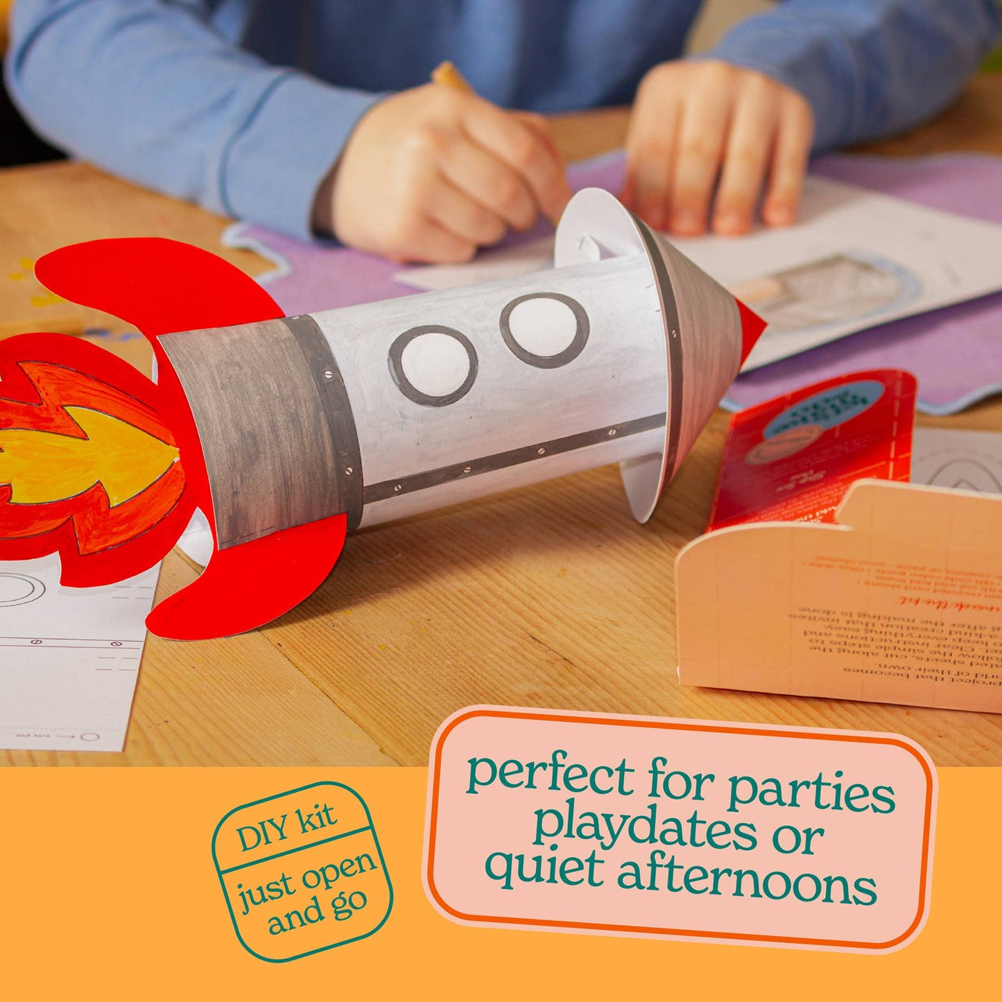 Let's Make & Do, Make Your Own Space Rocket 3D Kids Colouring Craft Kit