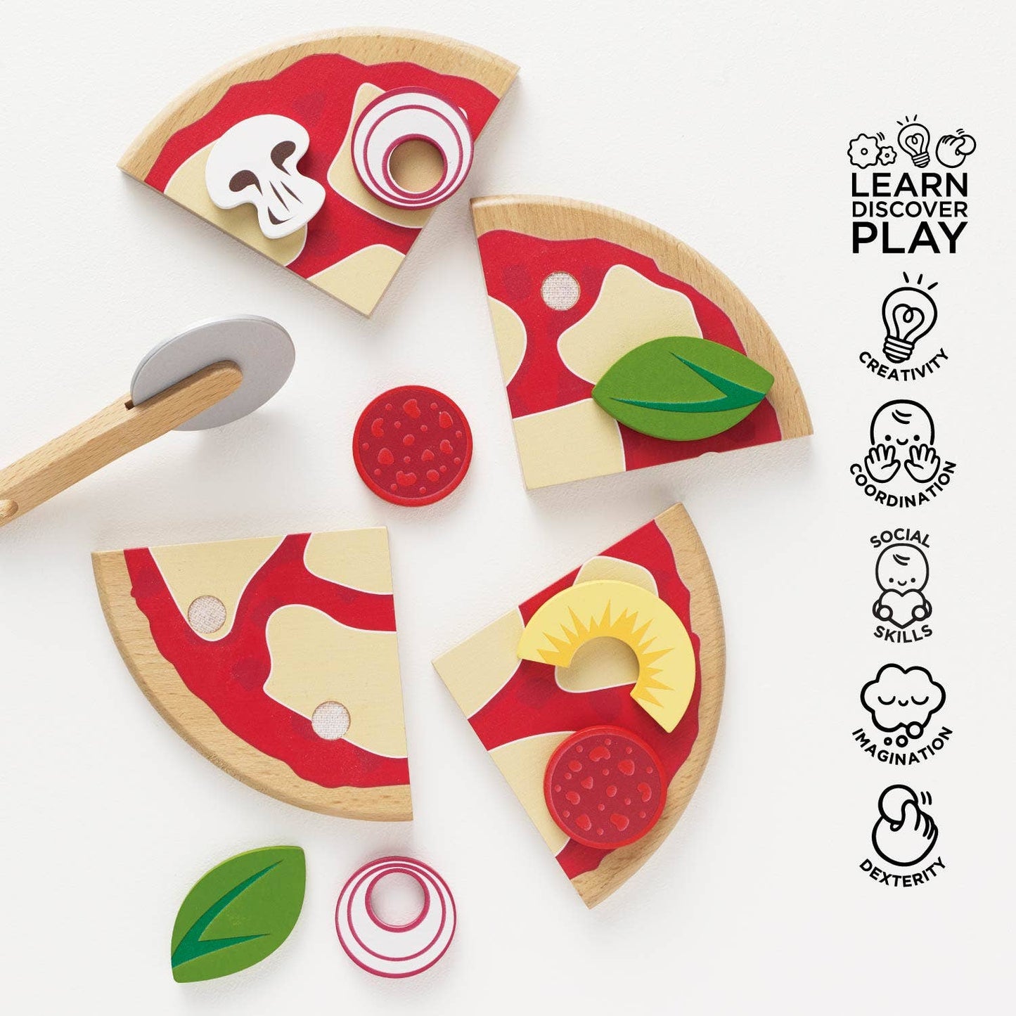 Le Toy Van, Pizza & Toppings with Slice Cutter