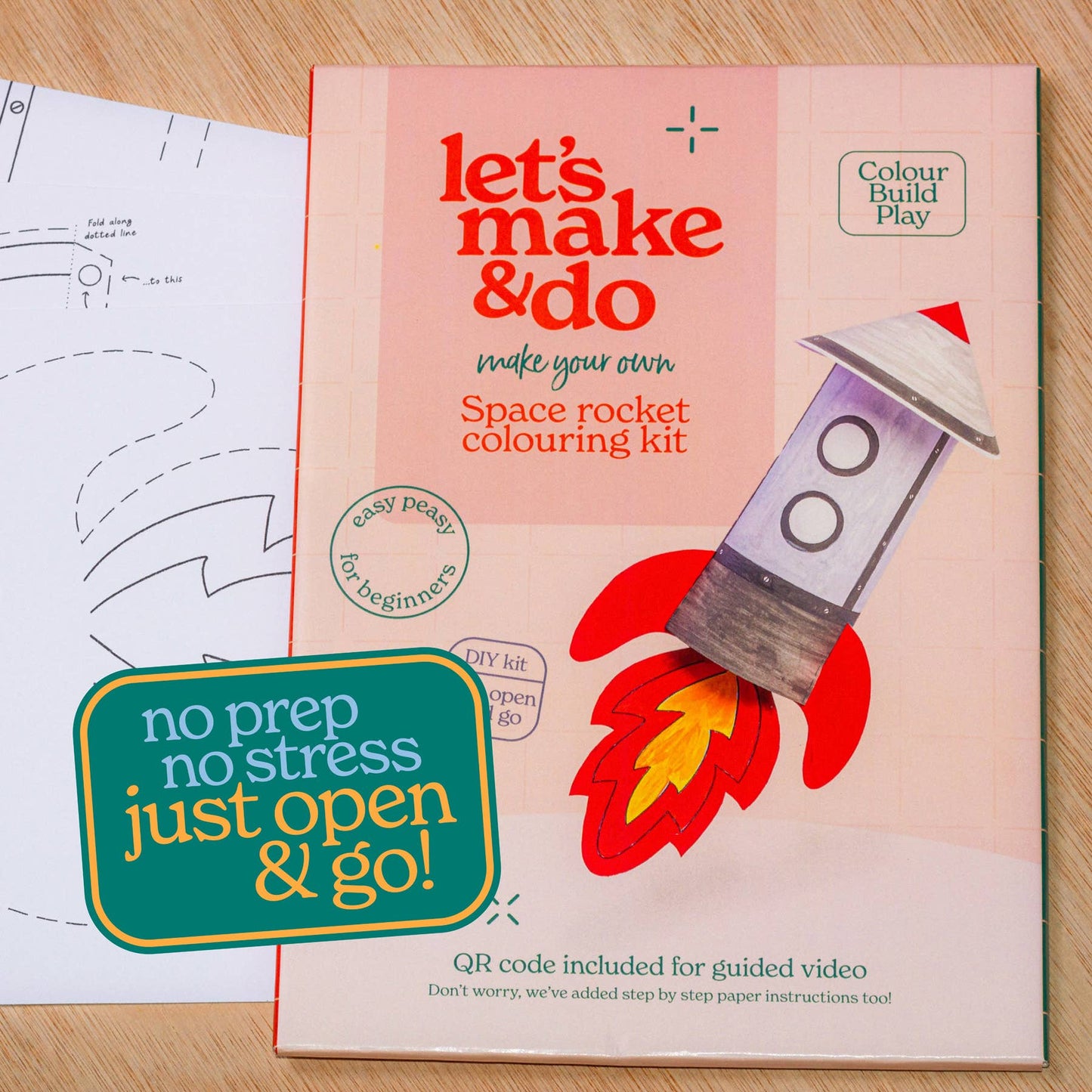 Let's Make & Do, Make Your Own Space Rocket 3D Kids Colouring Craft Kit