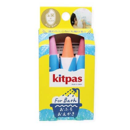 Kitpas, Rice Bran Wax Bath Crayons 3 Colour Set - Coral