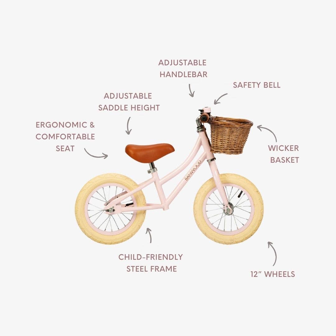 Banwood, First Go Balance Bike, Dusty Pink