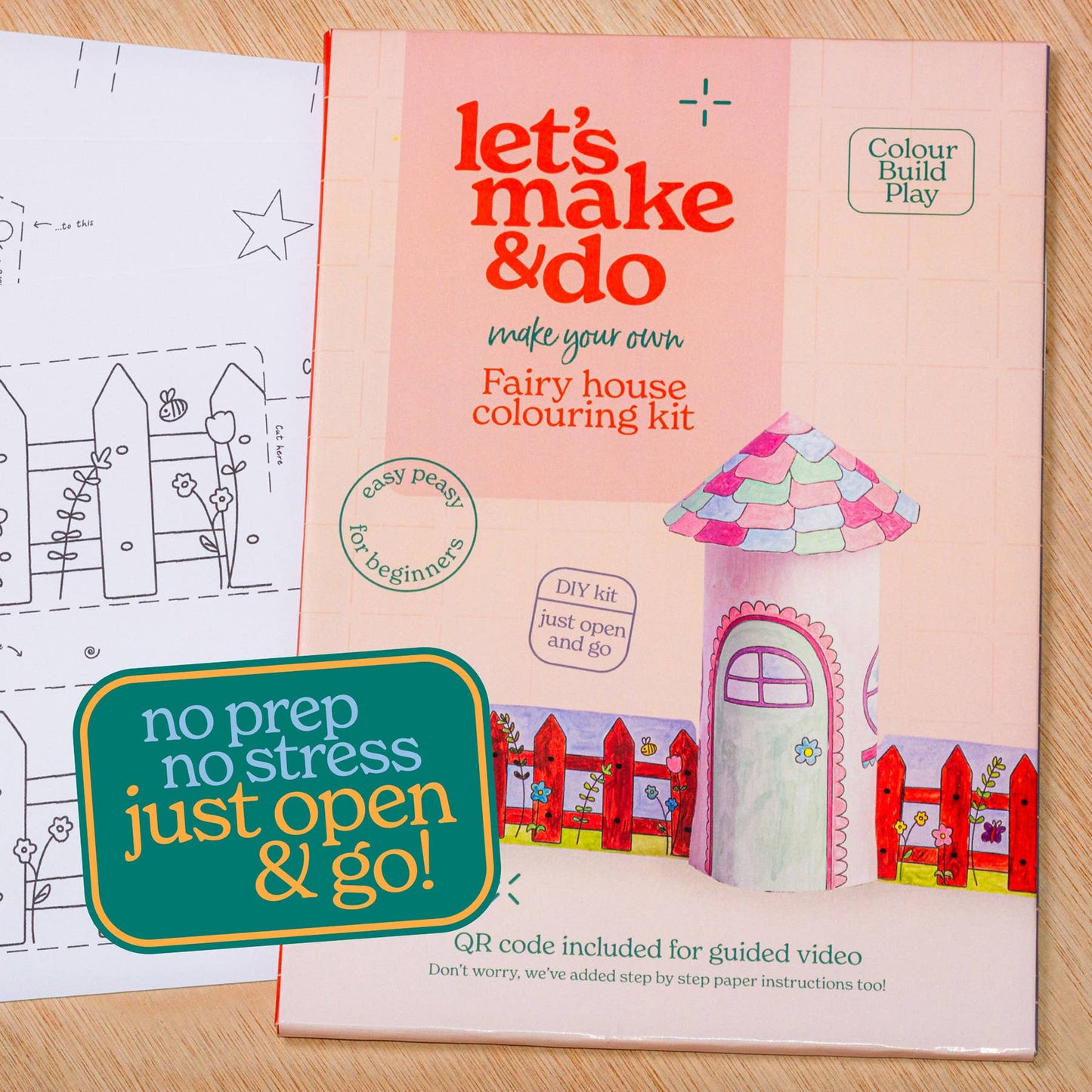 Let's Make & Do, Make Your Own Fairy House 3D Kids Colouring Kit