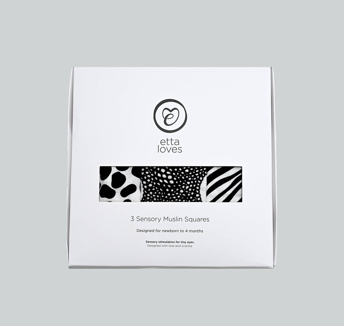 Set of Three Animal Print Sensory Muslin Squares