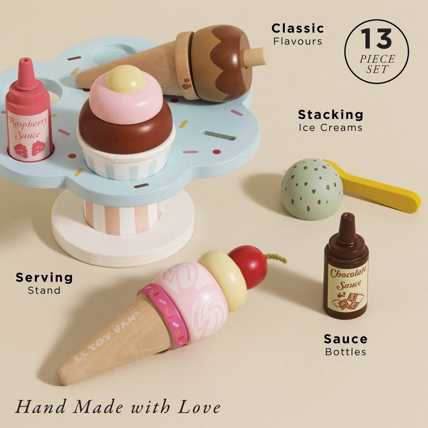 Le Toy Van, Wooden Ice Cream Stand & Toppings