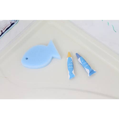 Kitpas, Rice Bran Wax Bath Crayons 3 Colour Set - Fish