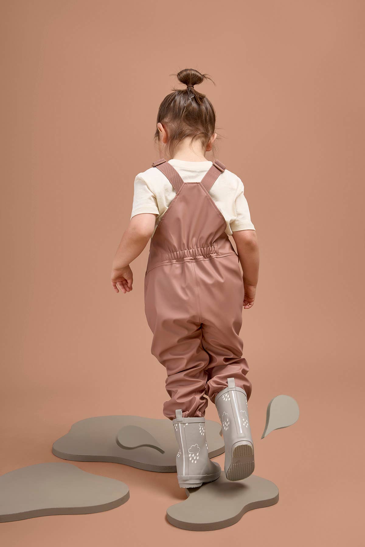 Grass + Air, Waterproof Rain Dungarees, Rose