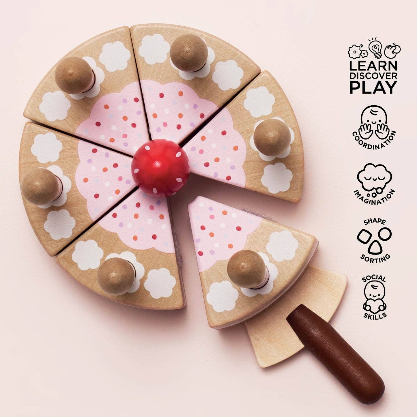 Le Toy Van, Wooden Birthday Cake & Candles