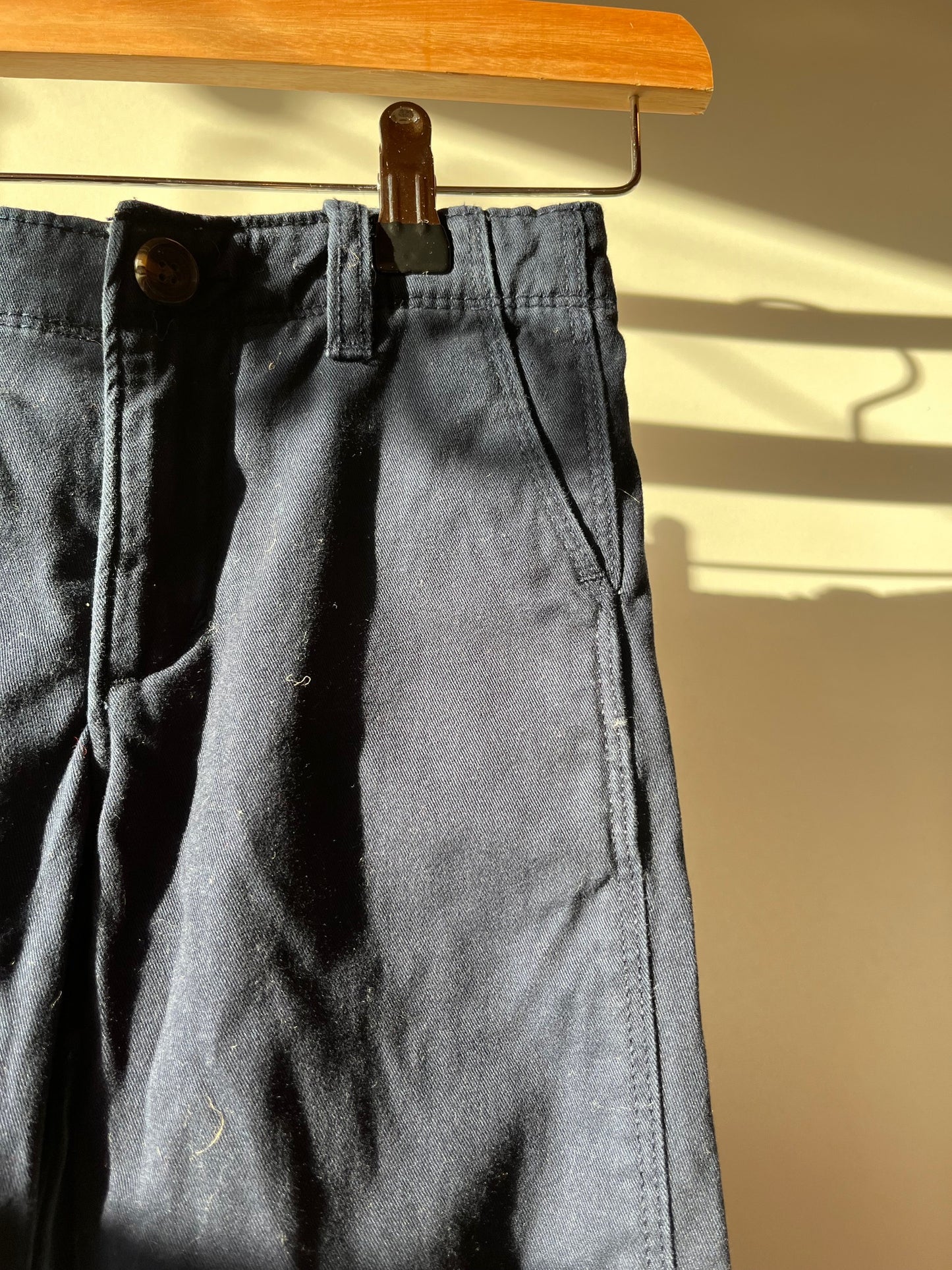 Preloved Gap, Navy Trousers with Check Lining, 5 - 6 Years