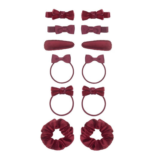 Mimi & Lula Burgundy Red Assorted School Hair Accessories