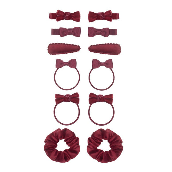 Mimi & Lula Burgundy Red Assorted School Hair Accessories