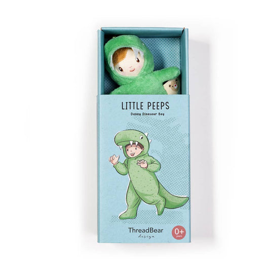 ThreadBear | Little Peeps Danny Dinosaur | Matchbox doll 12cm