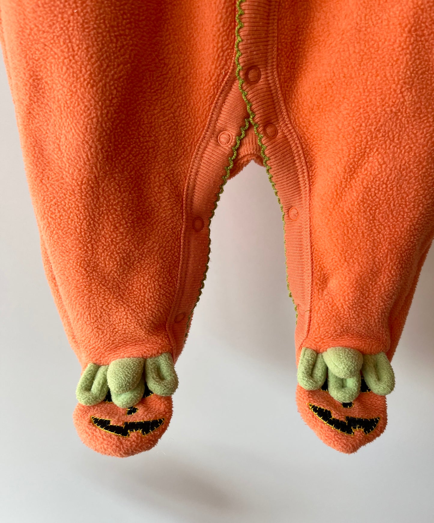 Preloved Old Navy, Pumpkin Fleece Pramsuit, 0 - 3 Months