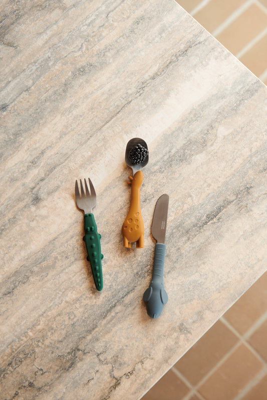Liewood, Tove Toddler Cutlery Set in Golden Caramel