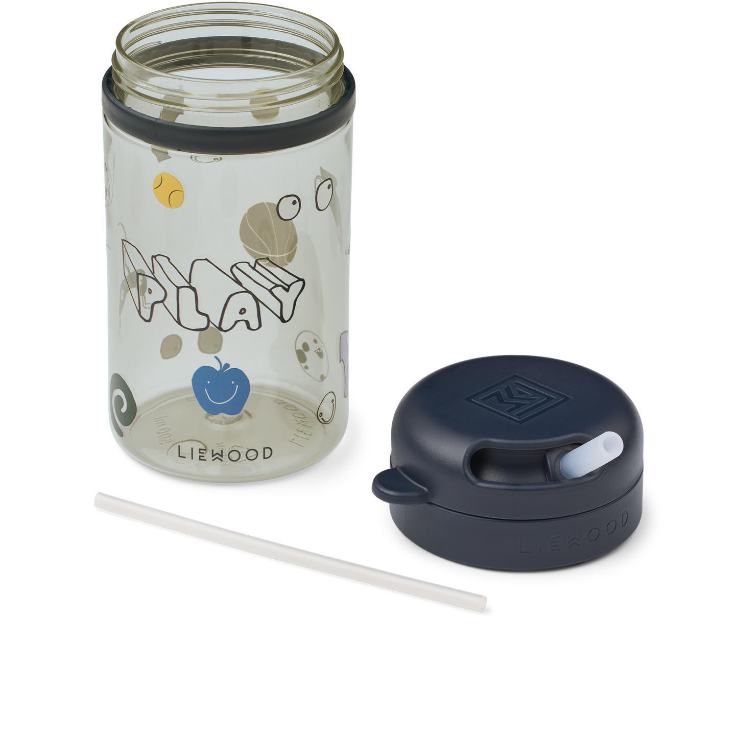Liewood, Pavia Tritan Water Cup with Straw 500 ml in Play Print