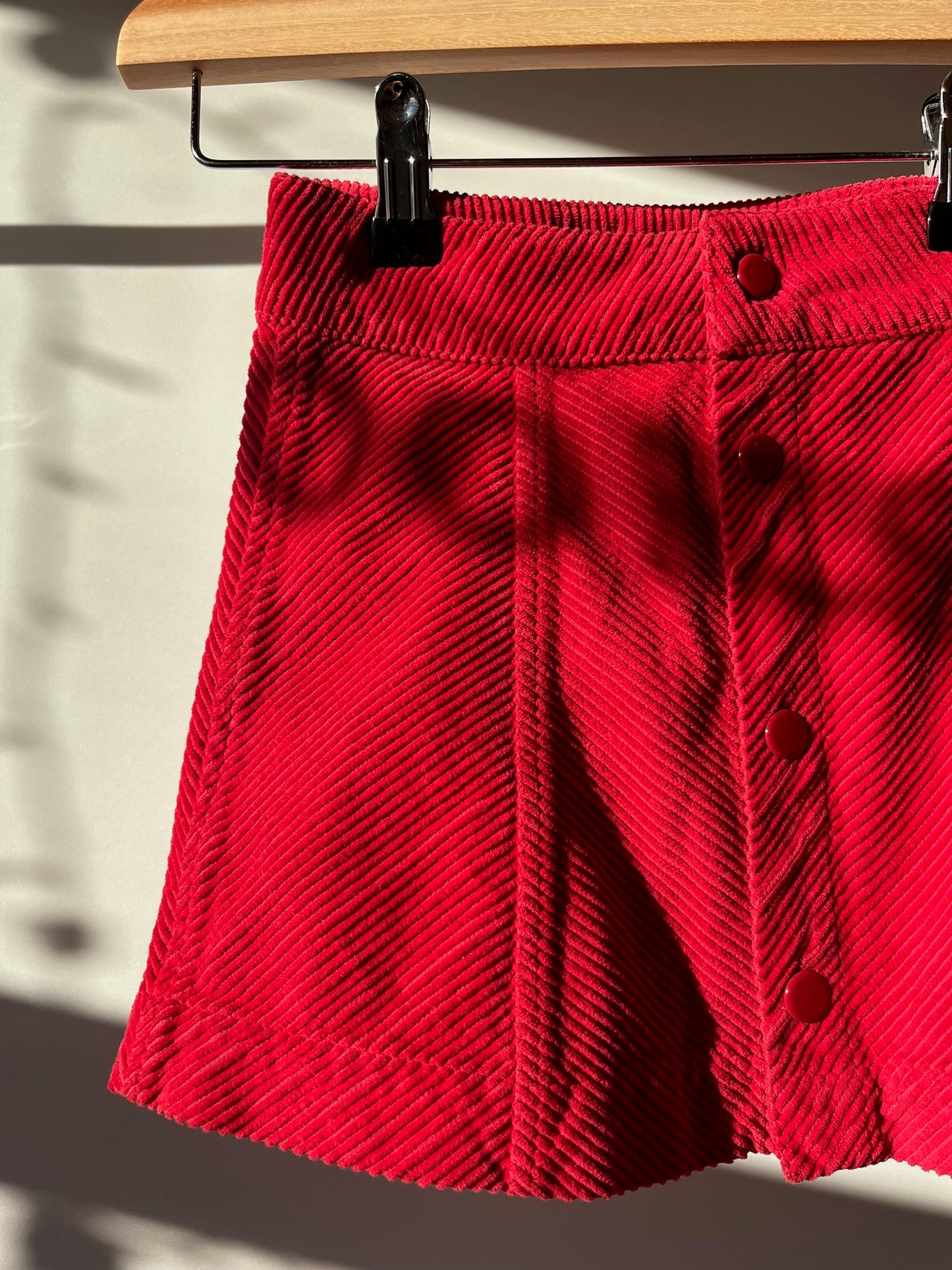Preloved Wynken, Red Corduroy Mini Skirt, 6 Years