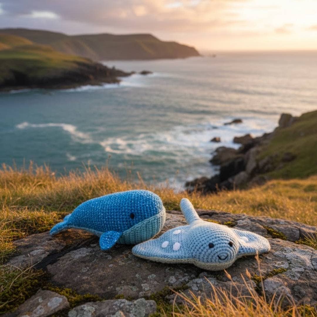 Best Years Fair Trade Crochet Whale Baby Rattle Organic Cotton