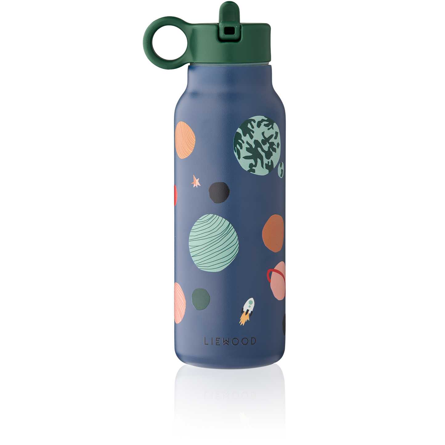 Liewood, Falk Stainless Steel Reusable Water Bottle 350 ml in Universe Print