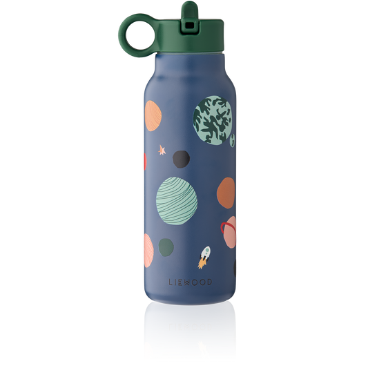 Liewood, Falk Stainless Steel Reusable Water Bottle 350 ml in Universe Print