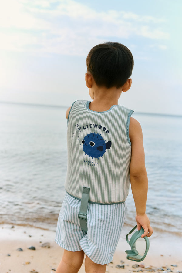 Liewood, Dove Seersucker Swim Vest, Peppermint