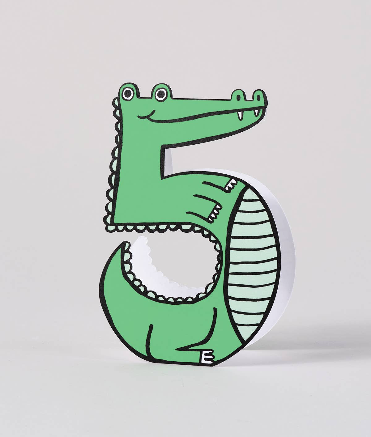 Croc Shaped Card 5th Birthday Kid's Birthday Number Card