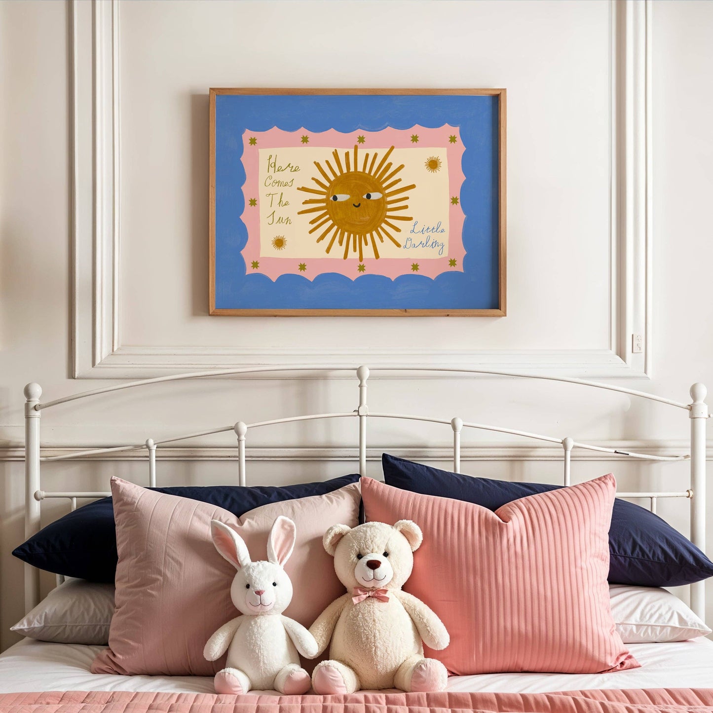 Lune Club - Here Comes The Sun Little Darling Poster: Blue & Pink, Unframed, A3