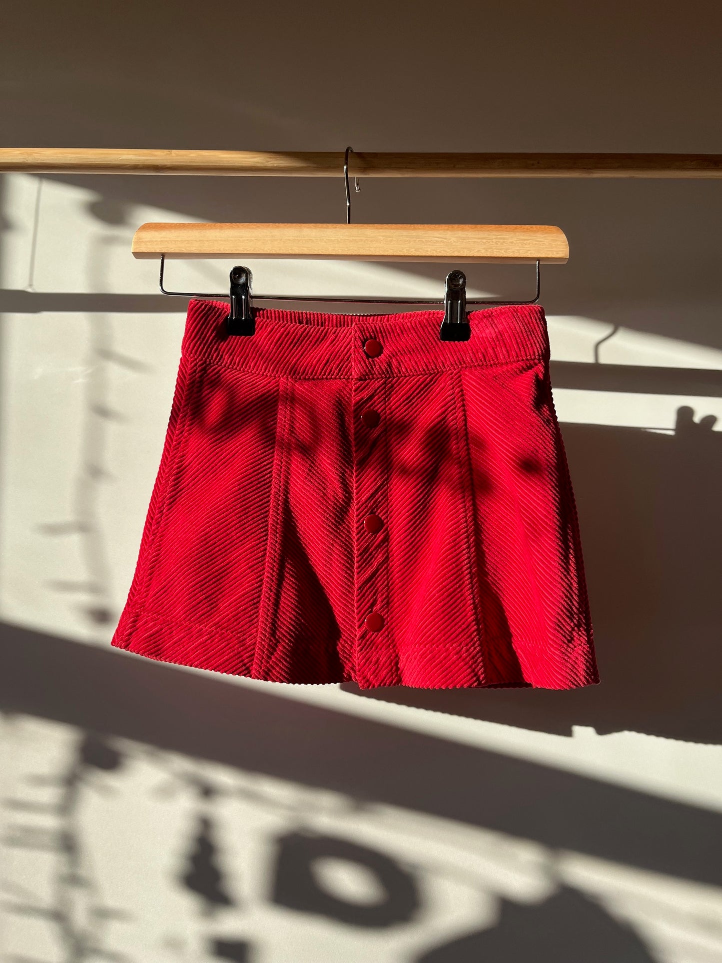 Preloved Wynken, Red Corduroy Mini Skirt, 6 Years