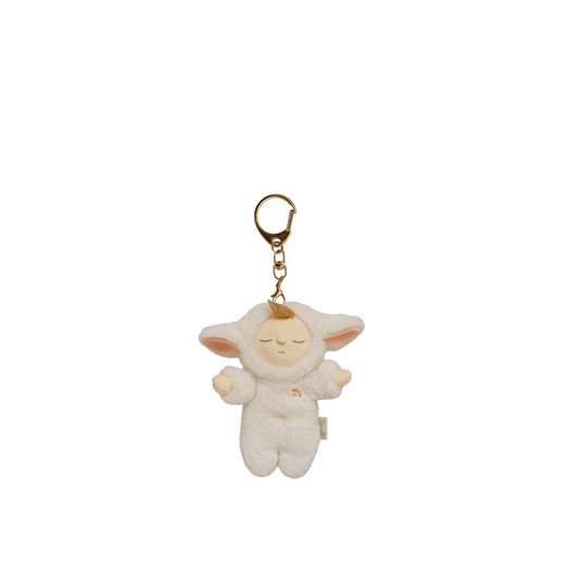 Cozy Bag Charm, Lamby Pookie, Fabric Doll Keyring