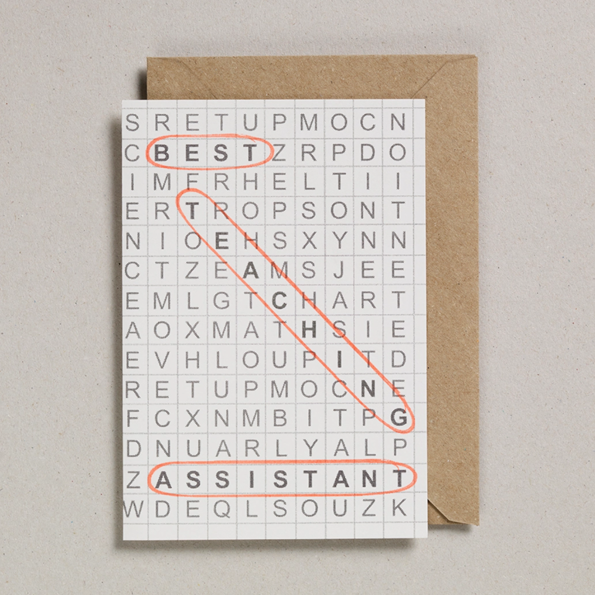 Best Teaching Assistant Crossword Card