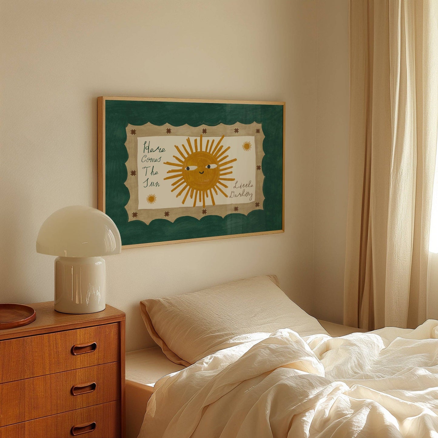 Lune Club - Here Comes The Sun Little Darling Poster: Blue & Pink, Unframed, A3