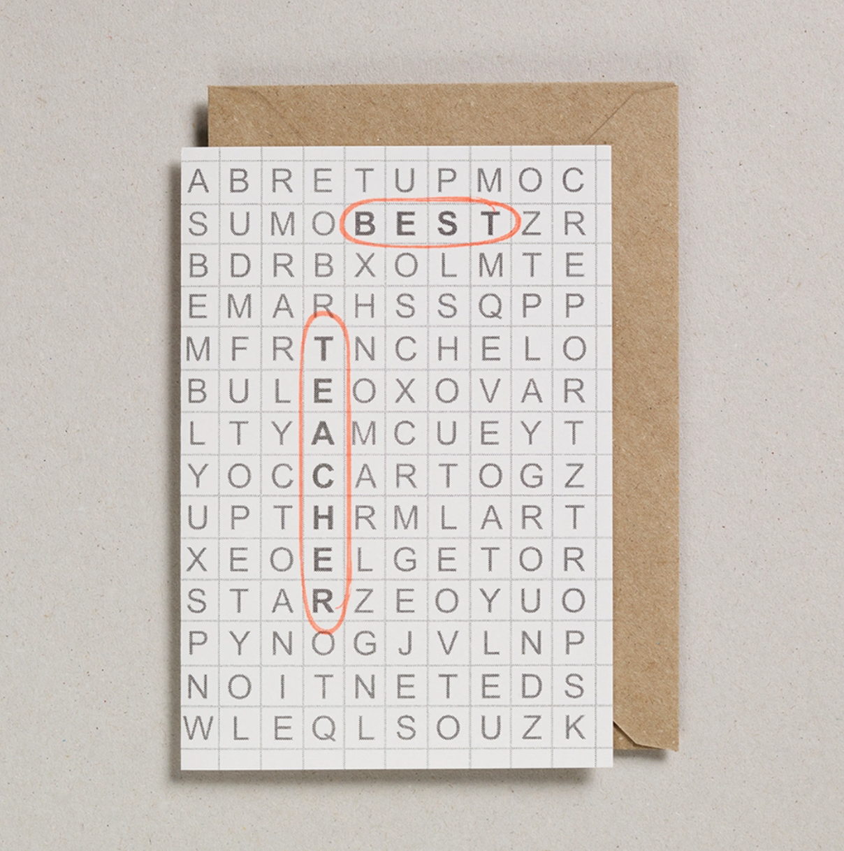 Best Teacher Cross-word Card