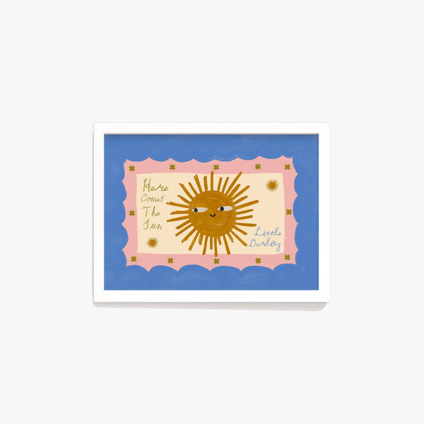 Lune Club - Here Comes The Sun Little Darling Poster: Blue & Pink, Unframed, A3