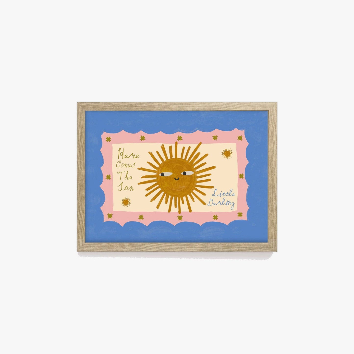 Lune Club - Here Comes The Sun Little Darling Poster: Blue & Pink, Unframed, A3