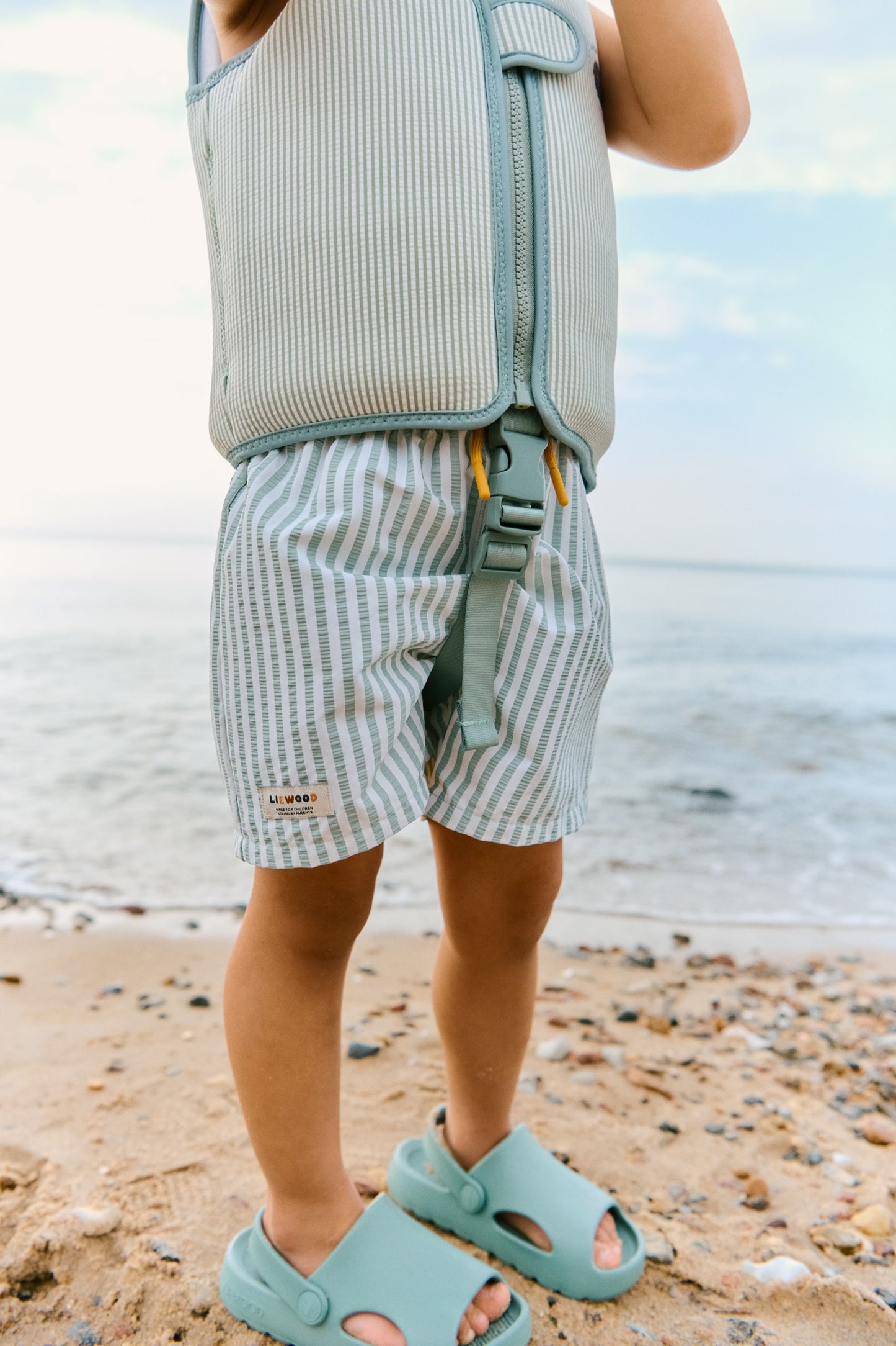Dove Seersucker Swim Vest